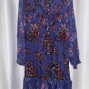 Floral Blue Dress Anthropologie floral print women’s large.